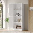 thumbnail image 5 of 71" Tall Pantry Cabinet with 4 Doors, Freestanding Larder & Kitchen Hutch Cabinet with Adjustable Shelves for Dining Room, White, 5 of 9