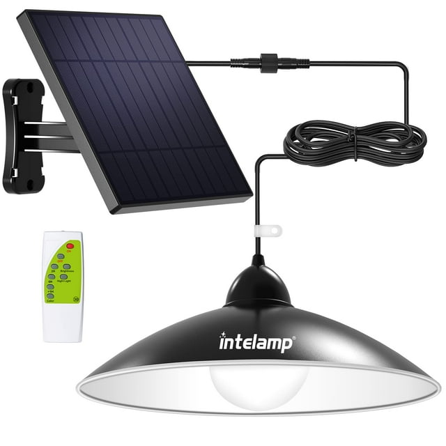 Intelamp Luces Solares Colgantes Luces Solares Para Cobertizo Con Control Remoto Luces Solares Para Interiores Y Exteriores Luces Colgantes Para Trastero, Hogar, Patio, Porche, Balcón