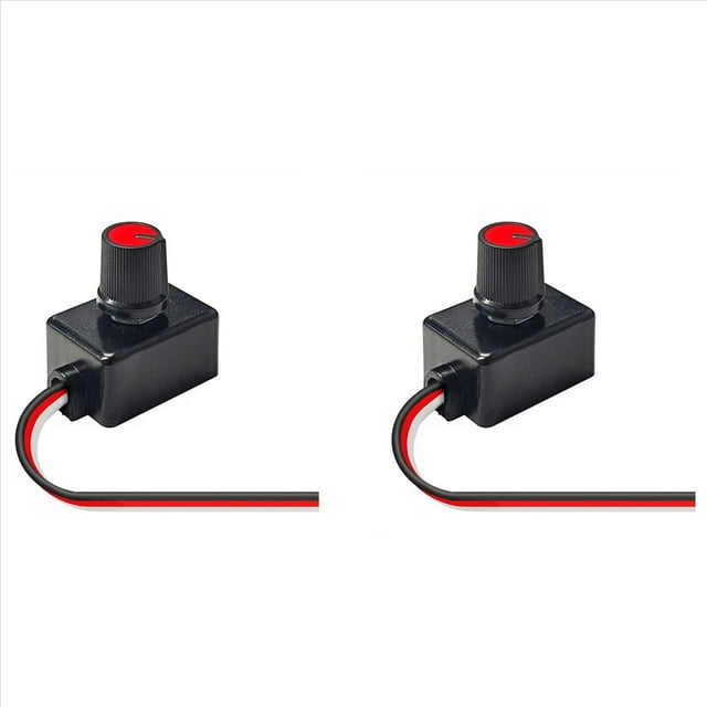 2X Interruptor Regulador Intensidad Universal 12-24 V, Regulador Intensidad Luz Bajo Voltaje para Luces LED Interiores Vehículos Recreativos, Tiras Luces Techo Camiones