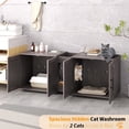 thumbnail image 3 of 55” Large Wooden Cat Litter Box Enclosure for 2 Cats, Double Litter Box Cabinet with Litter Mat, Hidden Pet Furniture for Living Room, 3 of 9