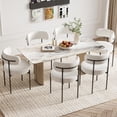 thumbnail image 5 of Xukmct 4 Pack Modern Armless Side Chair with Metal Legs, Velvet Upholstered Seat Dining Chair for Living Room, Restaurant, Beige, 5 of 9