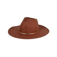 thumbnail image 2 of David & Young  Faux Suede Fedora Hat with Gold Hatband (Women), 2 of 4