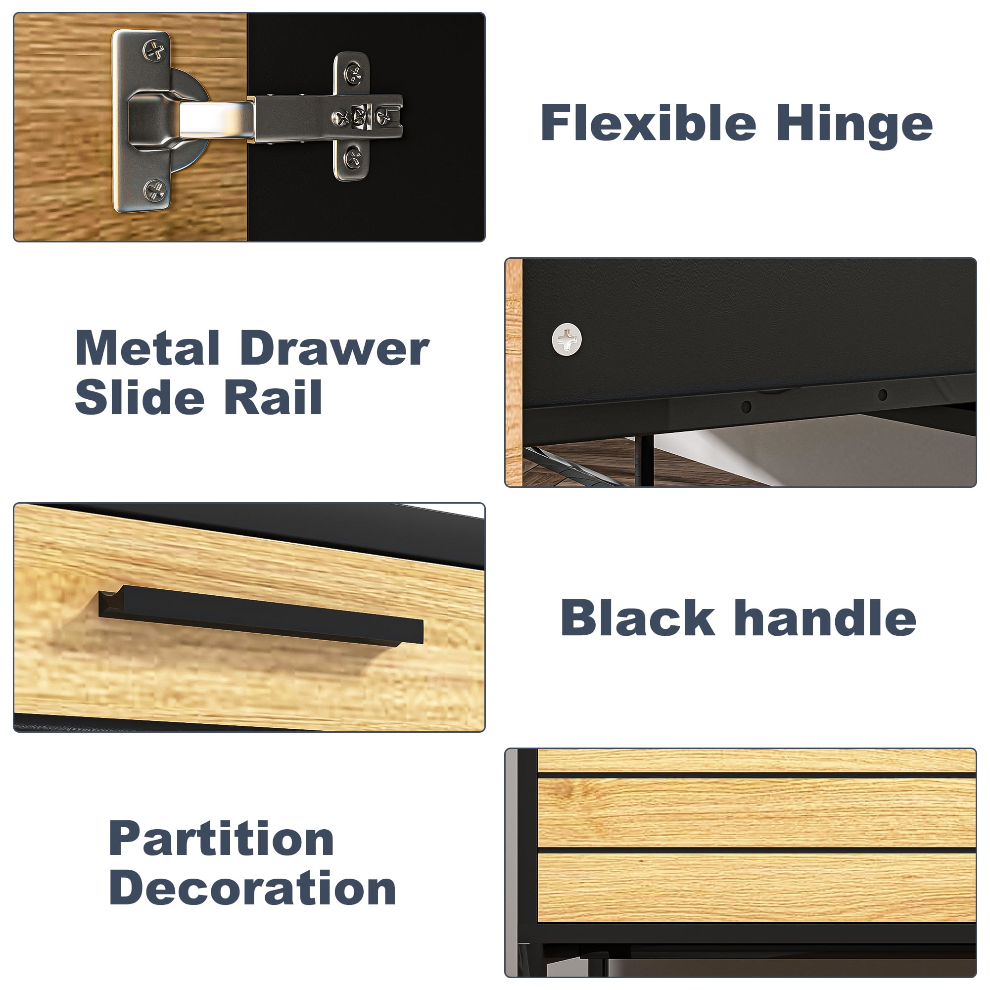 Kadyn Entryway Storage Cabinet, Floor Storage Cabinet for Kitchen Living Room, Storage Sideboard Buffet Cabinet with Drawers, Door and Adjustable Shelf, Brown + Black Kadyn Entryway Storage Cabinet, Floor Storage Cabinet for Kitchen Living Room, Storage Sideboard Buffet Cabinet with Drawers, Door and Adjustable Shelf, Brown + Black