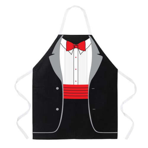 ONE SIZE FITS ATTITUDE TUXEDO GRILLING COOKING APRON 