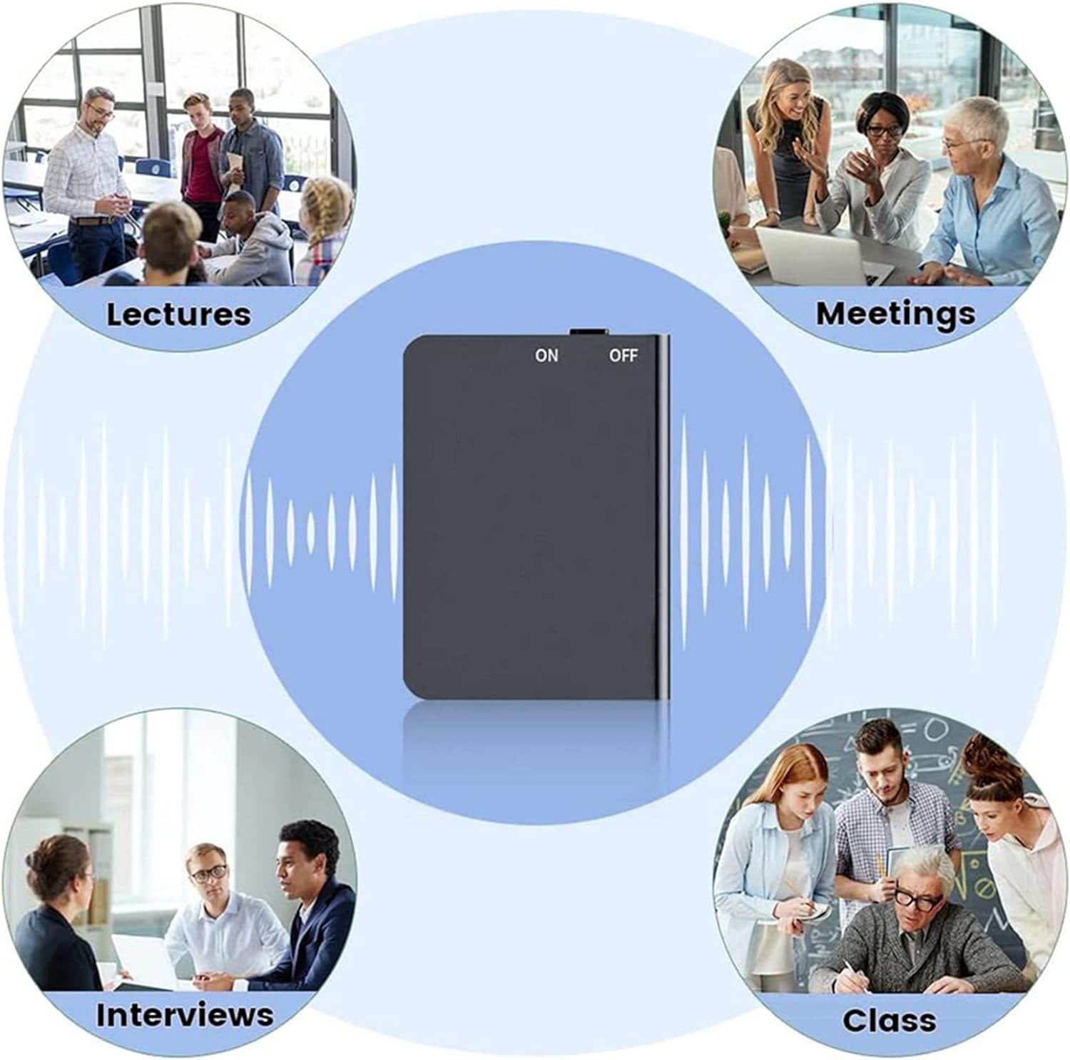 64GB Digital Voice Recorder,Thinnest Voice Activated Recorder with 1536Hours Recording Storage,48 Hours Long-Lasting Battery for Lecture Interview