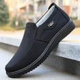thumbnail image 2 of Men's Slip-On Low-Top Casual Shoes Daily Wear - Minimalist Round-Toe Design (No Laces) - Lightweight Non-Slip Outdoor Sneakers with Cushioned PU Sole, Black/White Traction Tread for, Walking, 2 of 9