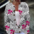 thumbnail image 2 of Plus Size Women's Cardigan Casual Chic Open Front Cardigans for Women Women's Valentine's Day Printed Cardigan Jacket, 2 of 2
