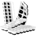 thumbnail image 1 of DOQAUS Bandejas para cubitos de hielo, paquete de 4, silicona de fácil liberación y flexible para 14 cubitos de hielo con tapa extraíble resistente a derrames, certificado LFGB y libre de BPA, para có, 1 of 4