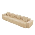 thumbnail image 3 of Newest 138" 4-Seater Modular Velvet Sofa for Living Room, Deep-Seat Design with Throw Pillows & No Assembly Required,Light Camel, 3 of 9