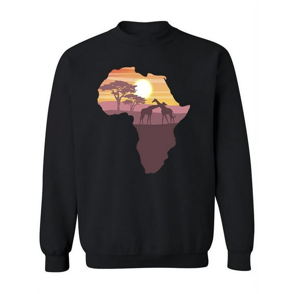 African Continent With Animals Sweatshirt Women -Image by Shutterstock, Female XX-Large