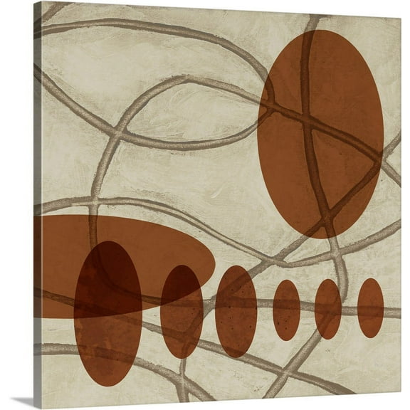 Great BIG Canvas | "Earthen Ovals II" Canvas Wall Art - 24x24
