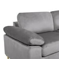 thumbnail image 6 of Hommoo Velvet L-Shaped Sectional Sofa with Chaise, Modern Living Room Sofa Set, Gray, 6 of 8