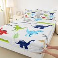 thumbnail image 3 of Manfei Multicolor Dinosaur Full Size Sheets,Cute Cartoon Dino Bed Sheets,Ancient Wild Aniaml Sheet Sets For Boy,Super Cozy Room Decor,4pcs, 3 of 7