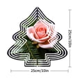 thumbnail image 2 of Metal Hanging Christmas Tree-Shaped Wind Decorations - Elegant Design with Green Foliage & Decorative Concentric Lines for Garden Spinners, 2 of 7