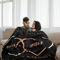 thumbnail image 4 of Hubby and Wifey Throw Blanket Valentine's Day Gifts for Couples Polyester Throw Blanket Wedding Gift for Newlywed Couples Wedding Engagement, 60" x 50"(Black, Romantic), 4 of 5