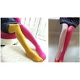 thumbnail image 4 of Fashion Double Color AB Splice Left Right Stockings - Free Size (Rose Red and Bright Yellow), 4 of 4