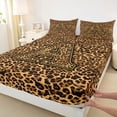 thumbnail image 4 of jejeloiu Cheetah Animal Monogram A Full Size Sheets For Kids,Classic Print Letter Design Bed Sheets,4 Pieces, 4 of 6