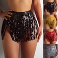 thumbnail image 3 of Yokua Belly Dance Sequins Tassels Mini Skirt Rave Party Fringed Hip Scarf for Women, 3 of 12