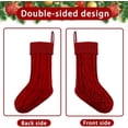 thumbnail image 4 of Christmas Stockings, 18inch Large Personalized Cable Knitted Xmas Hanging Stocking Decorations with Name Tags for Holiday Christmas Party Family Decor (Wine Red), 4 of 7