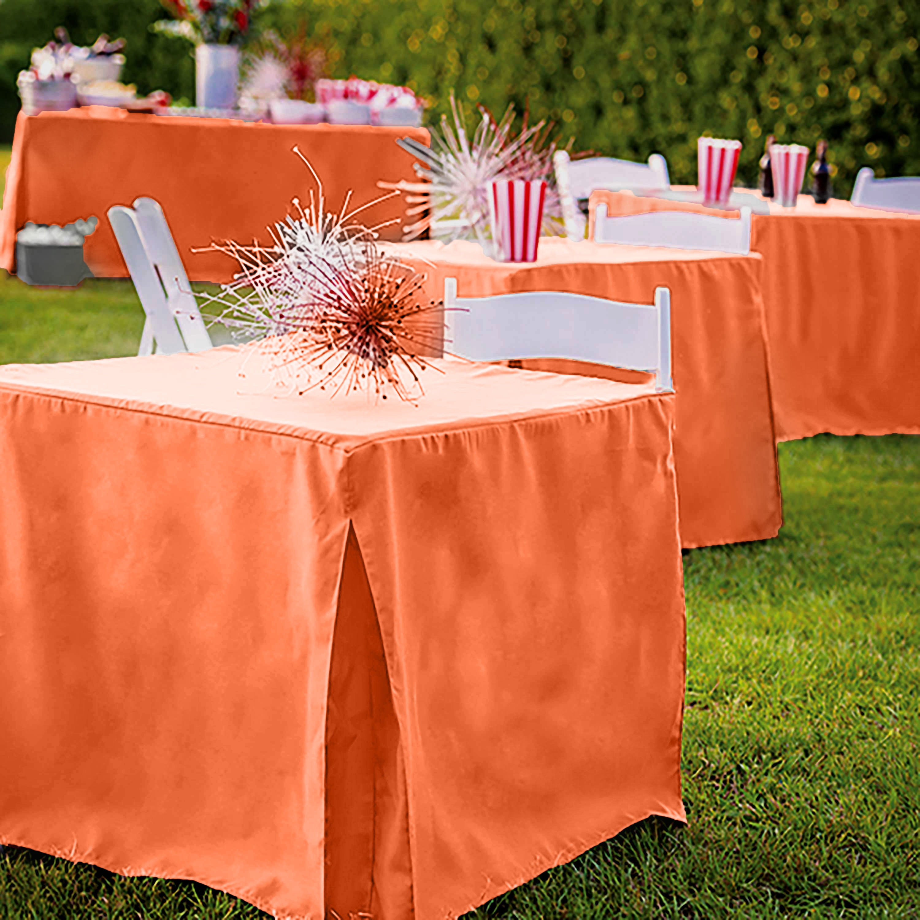 Tablevogue 34-Inch Square Ooh-Orange Table Cover
