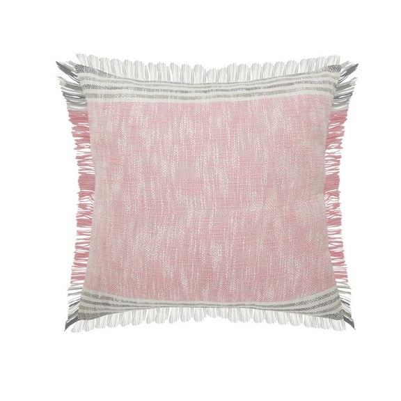 Ox Bay 20" x 20" Pink/ Grey Color Block Organic Cotton Pillow Cover