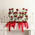 thumbnail image 2 of Ramo de rosas artificiales de seda para decoración del hogar, boda, fiesta, 12 unidades, 2 of 4