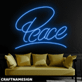 thumbnail image 2 of Craftnamesign Peace Light Up Neon Sign, Coffee Store Wall Art, Living Room Wall Decor, 2 of 4