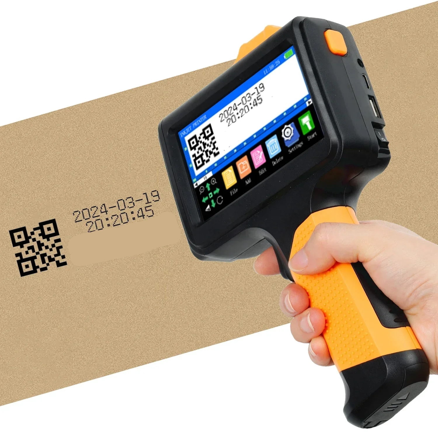 12.7mm Multi-Languages Printer Text QR Barcode Batch Number Logo Date Label Printer Handheld ,Fast-Drying Ink with Crisp Output