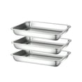 thumbnail image 1 of 3 Charolas O Insertos De Acero Inoxidable Medida de 36x27x4.8cm Contenedor para mantener caliente la comida en el buffet. También se puede usar para hornear alimentos, 1 of 3