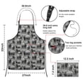 thumbnail image 3 of Gray Highland Cow Group Pattern Apron-Garden Aprons for Women with Pockets-Cotton Linen Waterproof Kitchen Cooking Gardening Aprons Adjustable for Kitchen,Cooking,BBQ and Salon 33x27 Inch, 3 of 7