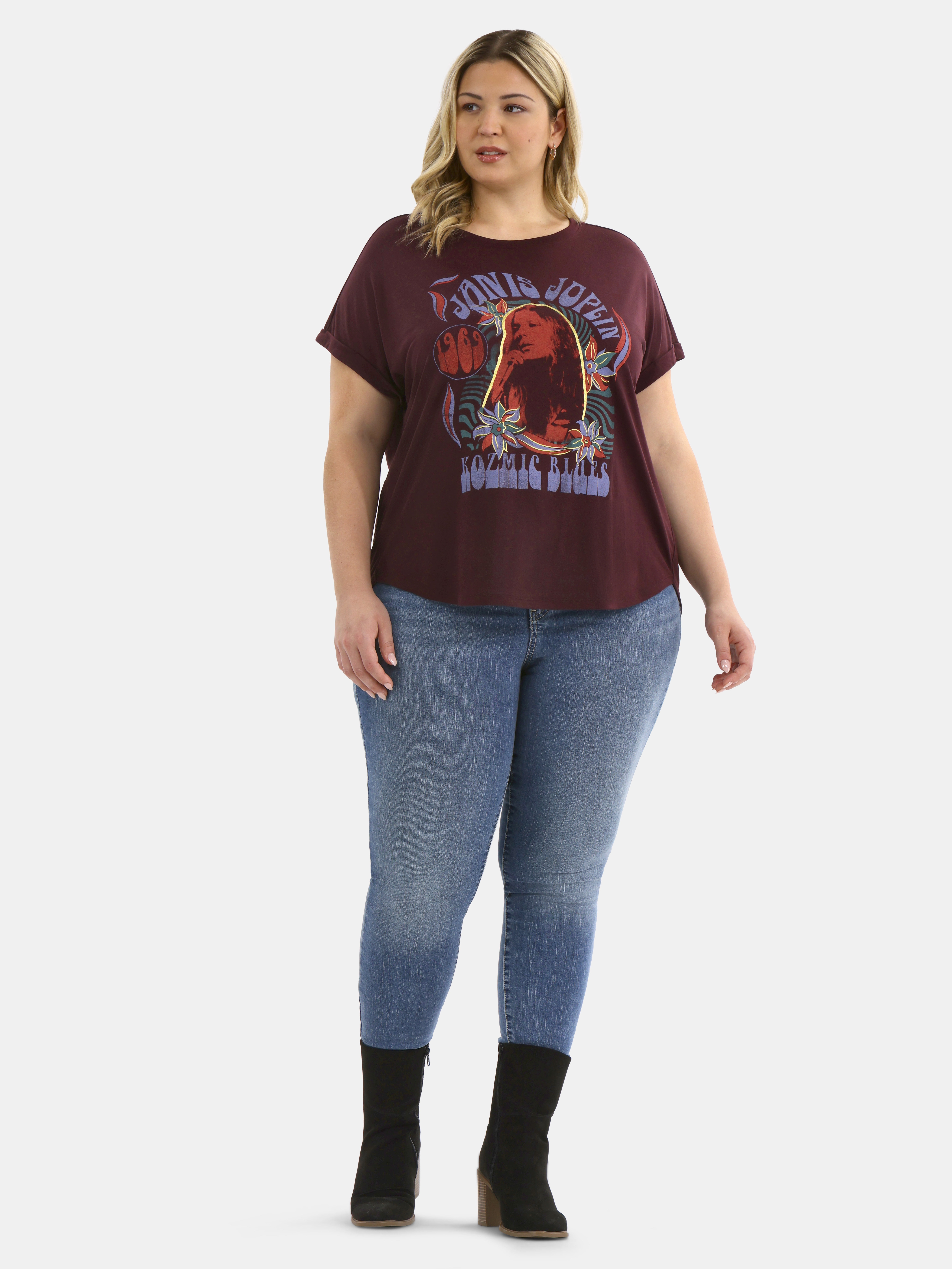 Terra & Sky Women's Plus Janis Joplin Graphic Tee, Sizes 0X-5X