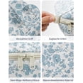 thumbnail image 5 of Blue Floral Travel Makeup Bag for Women 180° Open Toiletry Bags Lay-Flat Cosmetic Organizer Puffy Large Capacity Organizer For Toiletries & Brushes, 5 of 6