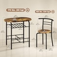 thumbnail image 3 of HOMCOM 3-Piece Dining Table Set, Kitchen Table and 2 Chairs Rustic Brown, 3 of 10