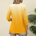thumbnail image 4 of LADIGASU Ladies' Printed V-neck Three Quarter Sleeve 3/4 Sleeve T-shirt, 4 of 6