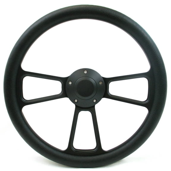 86-88 Chevy Nova 14" Billet Half Wrap Steering Wheel Black