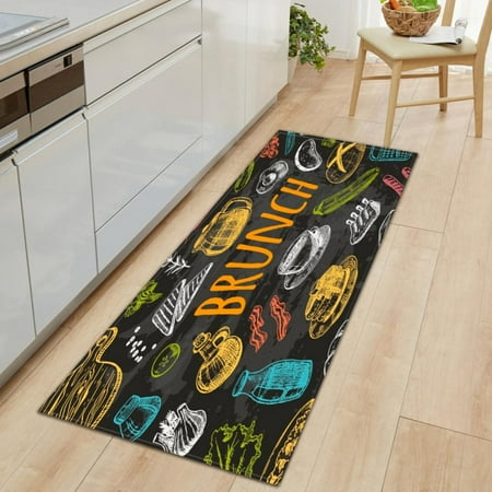 

Home Mat Living Room Decorative Mat Thickened Flannel Memory Foam Absorbent Pad Kitchen Mat 23.6X70.9