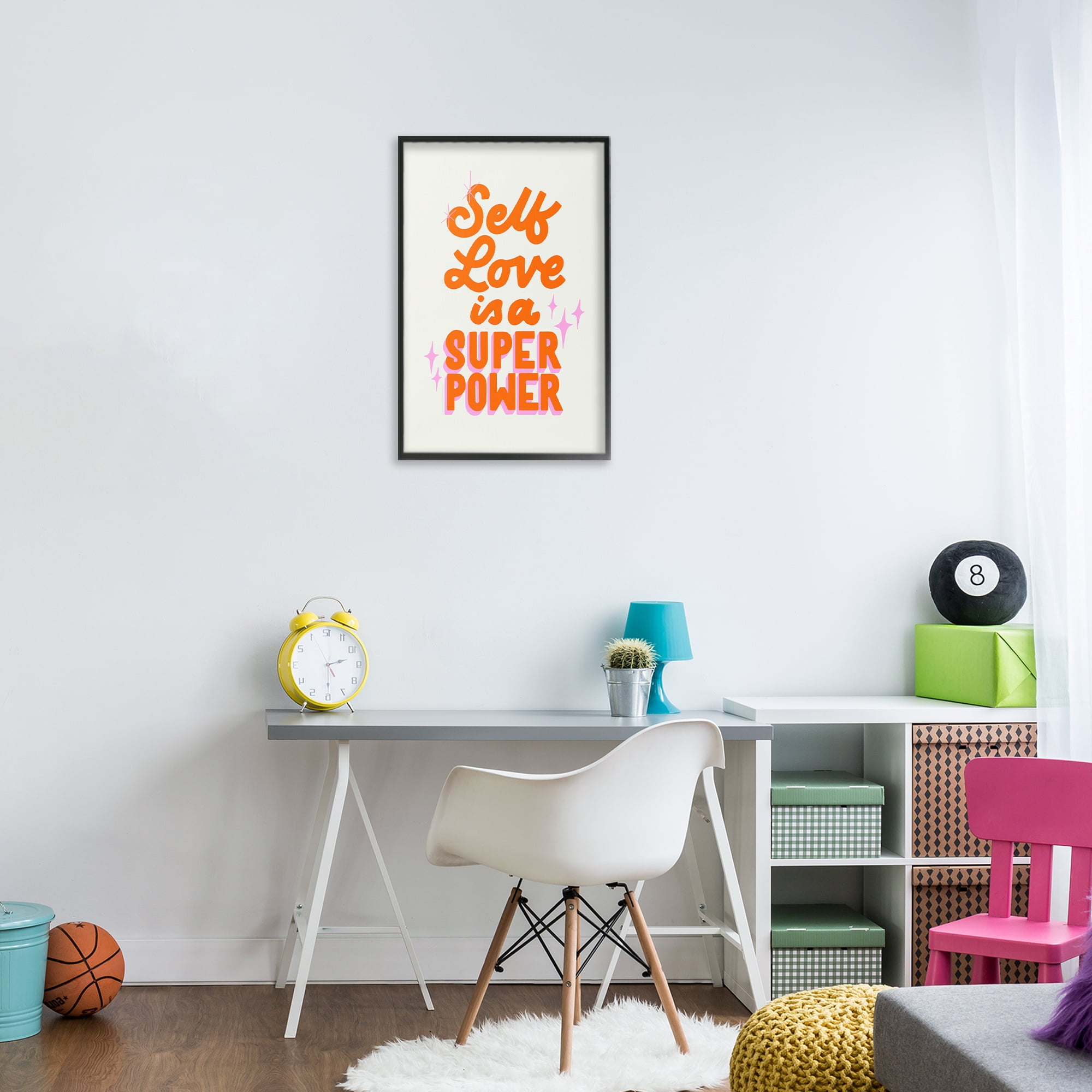 Stupell Industries Self Love Is Superpower Black Framed Giclee Art, design by Indira Prieto | IndySign
