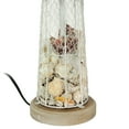 thumbnail image 2 of Zeckos White and Gray Seashell Filled Lighthouse Table Lamp, 2 of 6