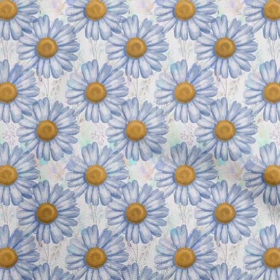 oneOone Viscose Jersey Light Blue Fabric Watercolor Floral Sewing Craft Projects Fabric Prints By Yard 60 Inch Wide