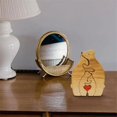 thumbnail image 5 of Estatua de familia de osos de madera, rompecabezas de arte familiar, adorno de escritorio, rompecabezas de corazón familiar, regalo para el día de la madre, decoración, A, 5 of 5