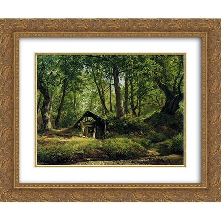 Ivan Shishkin 2x Matted 24x20 Gold Ornate Framed Art Print 'Sunny day. Merikyul'