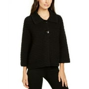 JM Collection Women's Holiday Party Textured Sweater Jacket Black Size Large