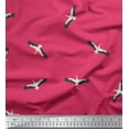thumbnail image 3 of Soimoi Pink Heavy Canvas Fabric Flying Stork Bird Printed Fabric 1 Yard 58 Inch Wide, 3 of 3