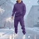 thumbnail image 1 of Ceisia Men's Solid Color Hooded Tracksuit Set with Cargo Pockets for Casual & Sports Wear Purple L Gifts, 1 of 5