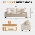 thumbnail image 3 of Poshby 71.25''W Loveseat 2 Seater Couch Sofa with Chenille Material, Modern for Living Room, Beige, 3 of 14