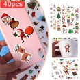 thumbnail image 2 of 40x Cartoon Christmas Pattern DIY Stickers Children's Gift Snowflake Santa Clau>, 2 of 8