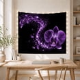 thumbnail image 5 of Purple Orchid and Liquid Splash Against Black Background, Dramatic Fantasy for Art Lovers, Botanical Art Decor, Housewarming Gift, Tapestry Wall Hanging for Bedroom and Living Room, 5 of 7