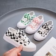 thumbnail image 4 of Zapatos de lona a cuadros con tablero de ajedrez en blanco y negro para niños, zapatos casuales para niños y estudiantes, zapatos de tabla para niñas, zapatos de galleta transpirables, 4 of 5