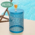 thumbnail image 6 of Y&M Outdoor Heavy Duty Metal Round End Table, Blue (Set of 3), 6 of 7