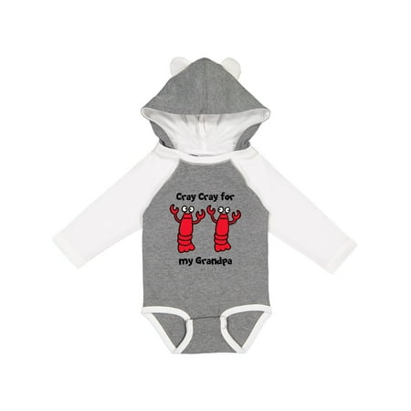 

Inktastic Lobster Cray Cray for my Grandpa Gift Baby Boy or Baby Girl Long Sleeve Bodysuit
